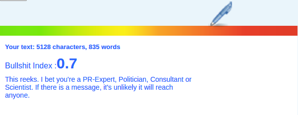Blablameter.com readings are not good though.