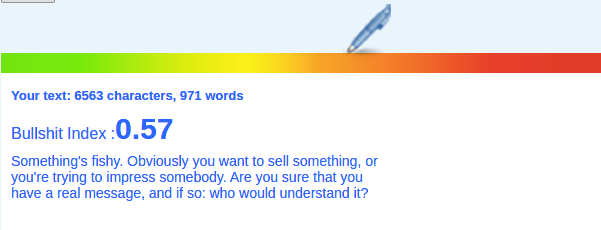 Not a lot of words with a low-ish score! This is impressive in the job ad scene.